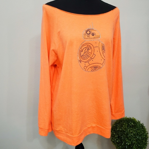 Next Level Apparel Tops - Star Wars BB-8 Longsleeve Off the Shoulder Tee